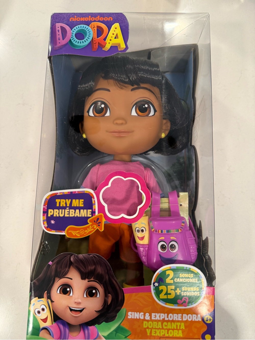 Nickelodeon Dora Interactive Doll with Pink Outfit and Purple Backpack